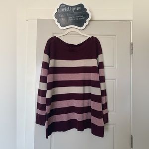 Market & Spruce tawnee cotton blend waffle stitch striped sweater